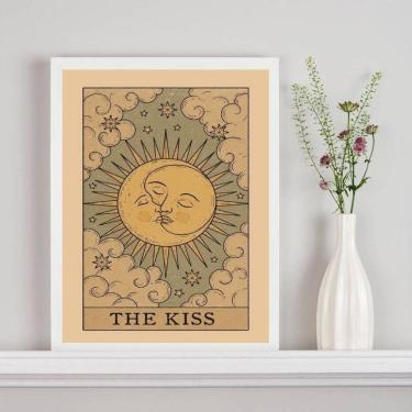Imagem de Quadro Carta Tarot The Kiss - Sol E Lua 33X24Cm - Com Vidro