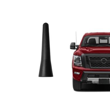 Imagem de Antena curta de caminhão para Nissan Titan 2004-2024 | Titan XD 2016-2024 | Frontier 1998-2021 | Preto 6,3 cm | Substituição direta de mini antena de rádio | Antena para carro | Acessórios Titan de