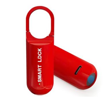 Imagem de Decruil Cadeado inteligente de impressão digital para armário, pequeno cadeado recarregável de impressão digital, cadeado biométrico sem chave para academia, escola, mala, mochila