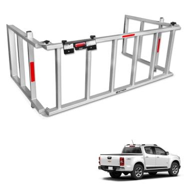 Imagem de Extensor de Caçamba S10 Cab. Dupla 2012 a 2024 Rampa Prata Gtnox