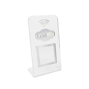 Imagem de Expositor QR Code WI-FI - Cristal com Prata - Lm Balcoees