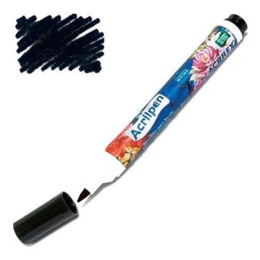 Imagem de Acrilpen Caneta para Tecido 520 Preto Acrilex