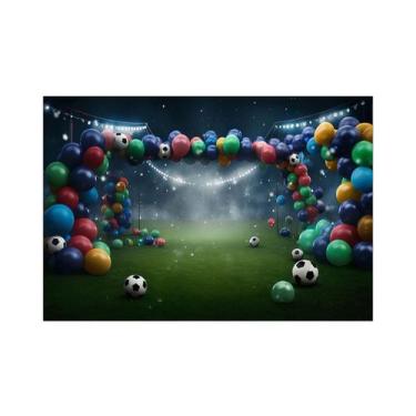 Imagem de Fundo Fotográfico 2,20 x 1,50 - Futebol Bolas e Balões 047 - Via Cores