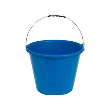 Imagem de Balde Plástico Azul sem Pegador no Fundo Alça Aço 12 Litros - Terrapla