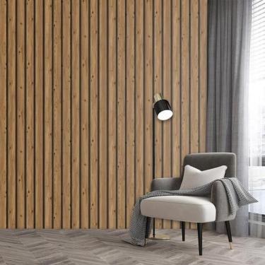 Imagem de Papel De Parede Ripa Efeito Bocote Adesivo Lavavel Escuro - LRP