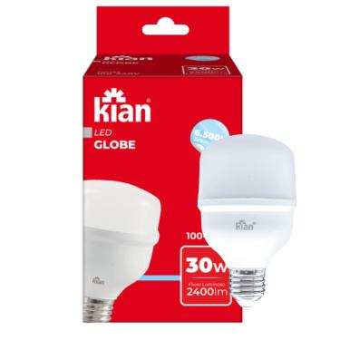 Imagem de Lâmpada Led Globe 30W 6500K Branca Fria Base E27 Bivolt Kian