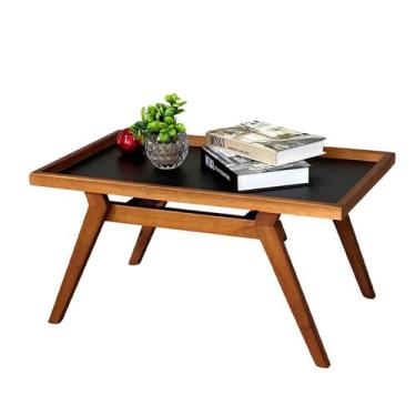 Imagem de Mesa De Centro Para Sala Madeira Maciça Decorativa Mesinha Auxiliar Es