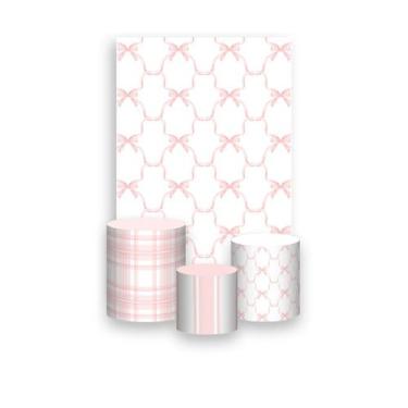 Imagem de Painel De Festa Vertical 1,50 x 2,20 + Trio De Capas Cilindro - Laços 