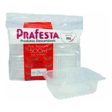 Imagem de Kit 48un Pote Descartável 500ml Freezer Microondas Marmita  - Prafesta