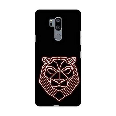 Imagem de AMZER Sherkhan Slim Fit feita à mão designer impresso Snap on capa traseira capa capa para LG G7/LG G7 ThinQ, vermelha