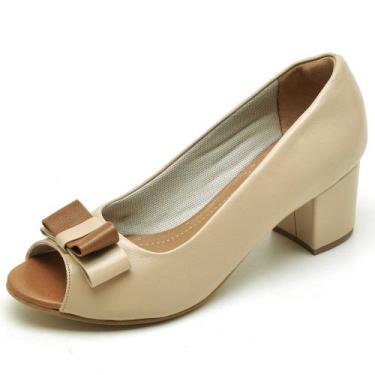 Imagem de Sapato Social Feminino Peep Toe Work Nude - Top Franca Shoes, 38
