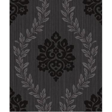Imagem de Papel de Parede Fusion Damask Grafite Preto - Rolo: 10m x 0,53m - GRAN