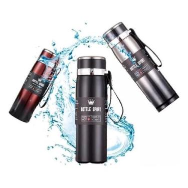 Imagem de Garrafa De 1 Litro Fitness Academia Resistente Quente Frio - ShopfitSt