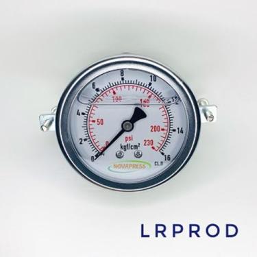 Imagem de Manômetro horizontal -diam.63mm (2. 1/2 ) com escala de 0-16 KGF/CM2 x