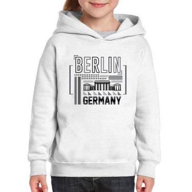 Imagem de Moletom Infantil Berlim Alemanha - Foca na Moda, Branco, 10