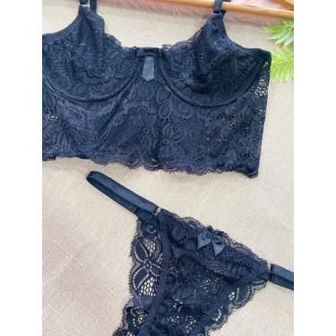 Imagem de Kit com 3 Conjunto em renda Lingeire cropped com aro - Castro Store , 