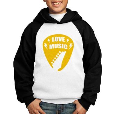 Imagem de Moletom Infantil Love Music - Foca na Moda, Branco, Preto, 2