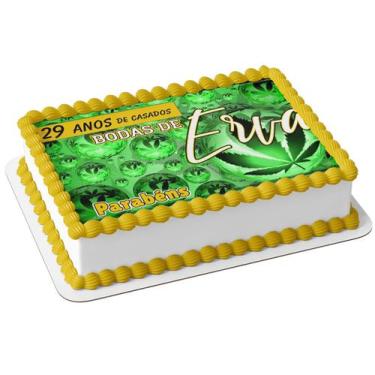 Imagem de Papel De Arroz P/ Bolo 29 Anos De Casados Bodas De Erva - Genérico