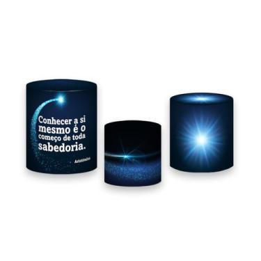 Imagem de Trio De Capa Cilindro - Profissão Psicologia Efeito Brilho Azul 005 - 