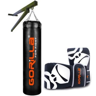 Imagem de Kit Saco De Pancada Profissional Boxe 180 Cm + Luva Bate Saco Pro + Su