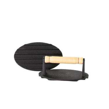 Imagem de Chapa Prensador Amassador de Bife - Carne Hambúrger Ferro Entrega Rápi