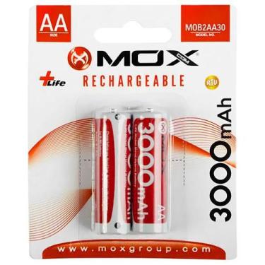 Imagem de Pilha Recarregavel AA Mox MOB2AA30 de 3.000 Mah 1.2V - 2 Unidades