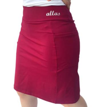 Imagem de Short Saia com Bolso Moda Fitness Evangélica Poliamida Uv50+ Alta Comp