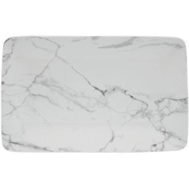 Imagem de Bandeja Retangular 31 cm Mármore Cinza Porcelana Schmidt