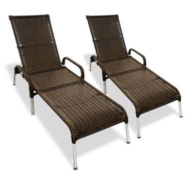 Imagem de Kit 2 Espreguiçadeiras em Alumínio Com Regulagem Madrid - MRD DECORA I