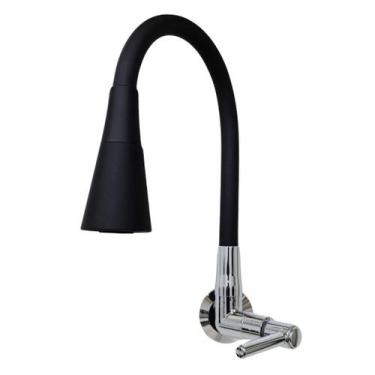 Imagem de Torneira Gourmet Parede ABS Jato Duplo Tudo Silicone Preto - Montelar 