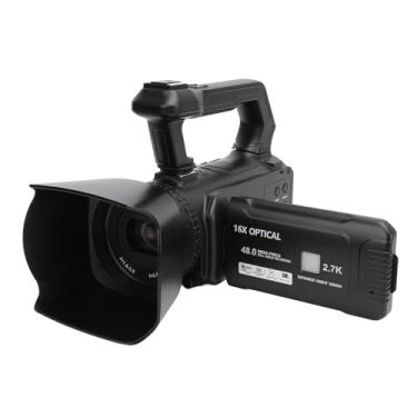 Imagem de Filmadora Com Câmera de Vídeo, Filmadora 2,7K Com Zoom Digital de 16X, Câmera Vlogging Com Tela Sensível Ao Toque TFT de Rotação de 4 Polegadas, Gravador de Câmera Digital de 48MP