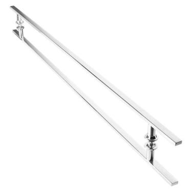 Imagem de Puxador Inox Para Porta De Correr Vidro Madeira 150 cm M.S - CromoShop