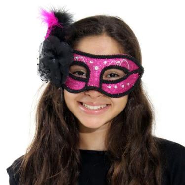 Imagem de Máscara Brilhante Com Plunas Sortida Abrakadabra Fantasias - Carnaval