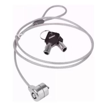 Imagem de Trava De Notebook Cadeado + 2 Chaves Cabo De Aço Segurança - Genérica