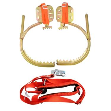 Imagem de Qrenia Picos de Escalada Em Árvores, Equipamento de Escalada Antiderrapante Ajustável com Arnês de Segurança, Fivela de Pé Em Poste de Madeira para Eletricista para Observação de Caça, Colheita de Fru