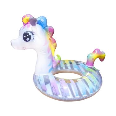 Imagem de Boia Unicórnio Colorido Redonda Infantil Inflável Piscina