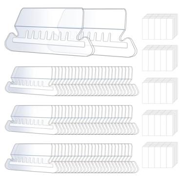 Imagem de Conjunto de 50 abas de pasta de arquivos suspensas, abas de plástico transparente para pastas de arquivos com inserções de papel, etiquetas transparentes para identificação rápida
