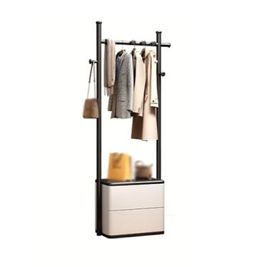 Imagem de LICONG-2019 Cabideiro de chão de madeira maciça, cabideiro, para uso doméstico, cabideiro, quarto, simples, cabideiro, mesa de cabeceira, cabideiro, chão (preto, pequeno)