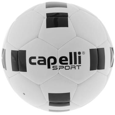 Imagem de Capelli Sport Expositor de lembrança de bola de futebol, mini futebol de equipe clássico de 4 cubos para jogadores de futebol jovens e crianças, branco