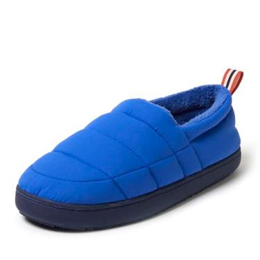 Imagem de Dearfoams Pantufa masculina Cullen Ripstop fechada nas costas para uso interno/externo, Azul olímp, 11-12
