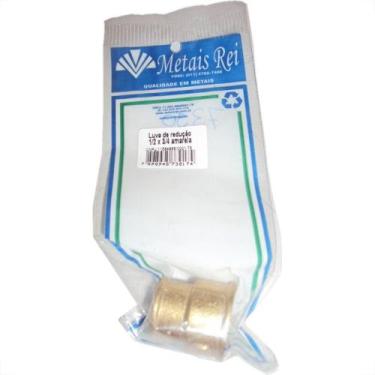 Imagem de Luva Latao Metais Rei Reducao 3/4X1/2'' Amarela 10155 - METAIS REIS