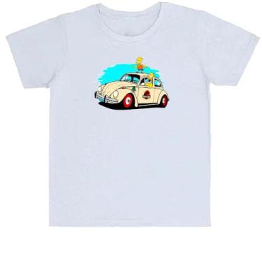 Imagem de Camiseta Infantil  Bart e Hommer no fusca do Jurassic Park - Alearts, 