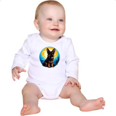 Imagem de Body intantil Filhote pastor alemao sunset art - Alearts, P