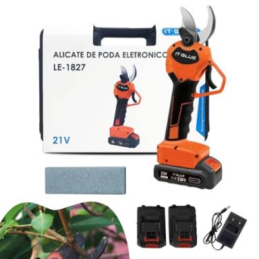 Imagem de Tesoura de Poda Elétrica 21V Bateria 1500mAh IT-Blue Cortador De Galhos 2 Baterias Bivolt