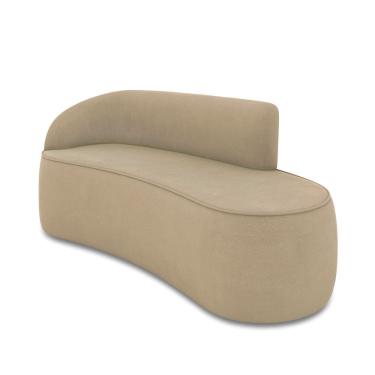 Imagem de Sofá 3 Lugares Orgânico 180 cm Morgan Suede Marrom Rato D03 - D`Rossi