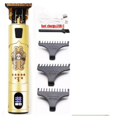 Imagem de Conjunto Barbeador Profissional Vintage T9 Dourado