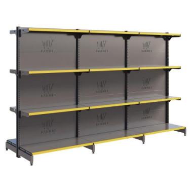 Imagem de Gôndola De Centro Para Mercado 1 Inicial E 2 Continuações 1,37m Bandej