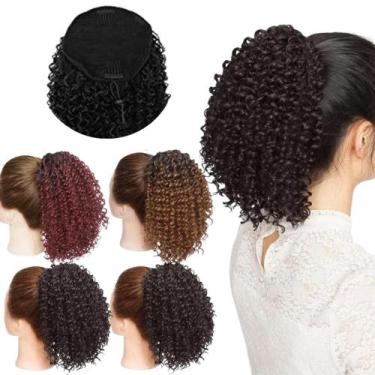 Imagem de Aplique Rabo De Cavalo Cacheado Curto 45cm Fibra Orgânica - mhair, Pre