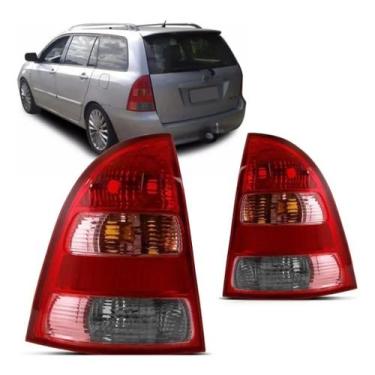 Imagem de Par Lanterna Traseira Corolla Fielder Cristal Tricolor 2004 2005 2006 