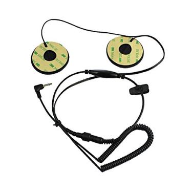 Imagem de GoodQbuy capacete de motocicleta estéreo de 3,5 mm com vários fones de ouvido para intercomunicação, fones de ouvido, controle de volume e cabo de extensão compatível com telefones celulares MP3 GPS, etc.